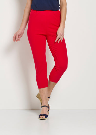 Legging court taille élastiquée coton Uni Capucine