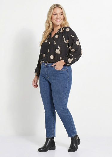 Jean mom en denim, spécial GRANDE TAILLE Denim Moyen