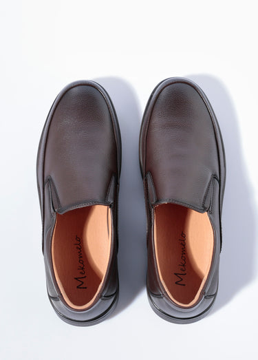 Mocassins style loafers en simili cuir Marron
