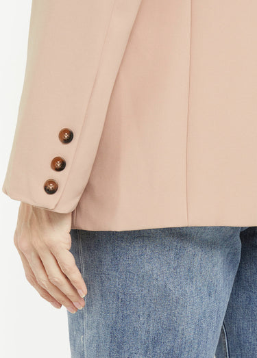 Veste blazer longue, double boutonnage Beige Rose