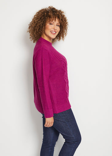 Pull  style irlandais Cassis