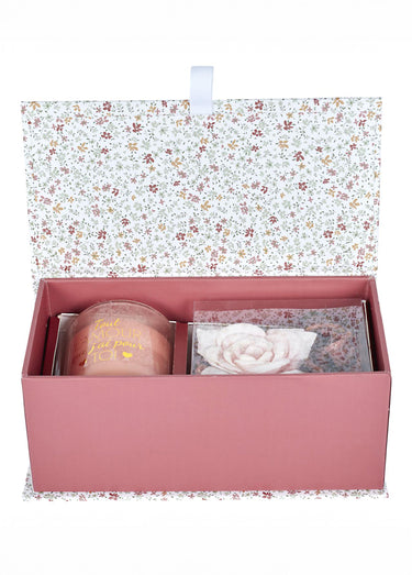 Coffret bougie parfumé + pot pourri Rose