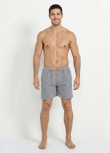Short de bain à rayures fines Raye Noir