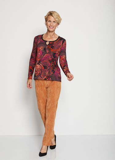 T-shirt imprimé encolure ronde bijou Imprime Violet