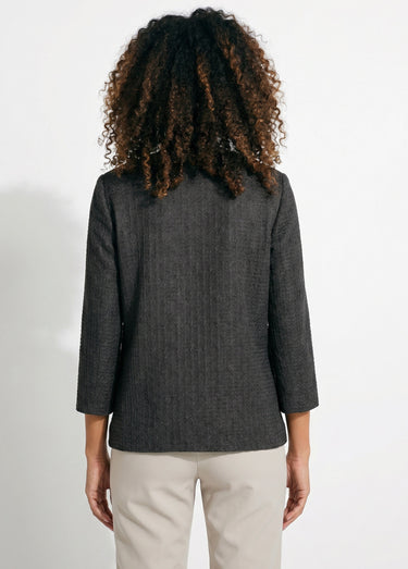 Veste ras de cou manches 3/4 Noir