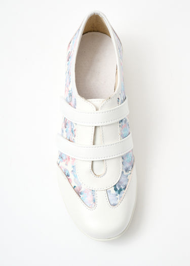 Derbies cuir largeur confort scratchés Imprime