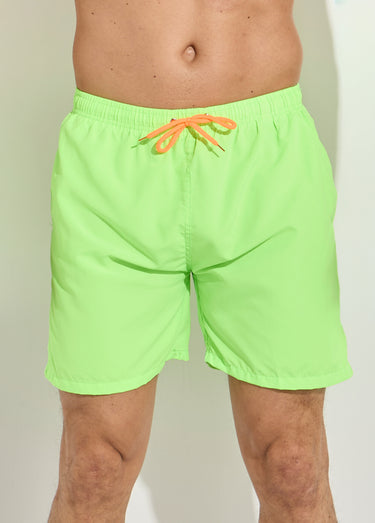Short de bain avec motif réactif à l'eau Vert Fluo