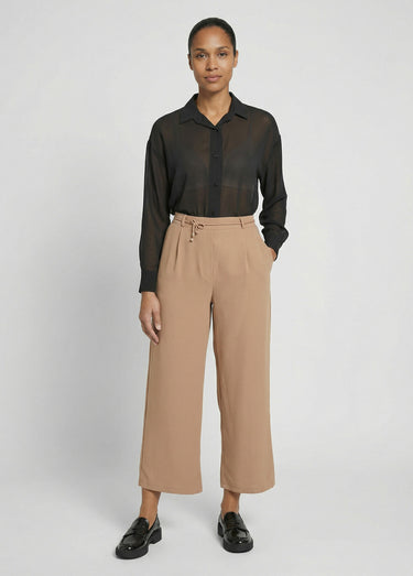 Pantalon large élastiqué, Essentiel Camel