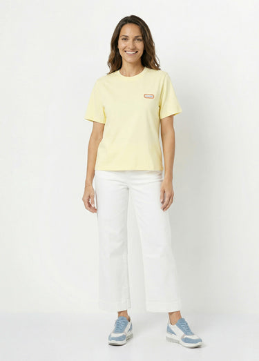 T-shirt manches courtes patch Good Vibes Jaune