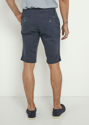 Bermuda en toile de coton extensible Marine