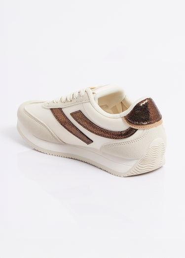 Baskets look sporty + lacets fantaisie Beige