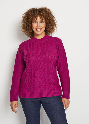 Pull  style irlandais Cassis