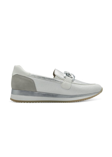Mocassins compensés multimatières Blanc Argente