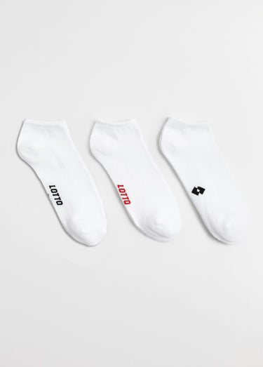 Lot de 3 Socquettes de sport, assorties Blanc