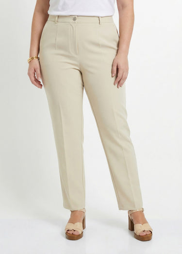 Pantalon droit uni taille semi élastiquée Sable