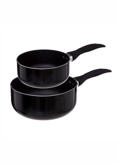 Lot de 2 casseroles tous feux 16/20cm Noir