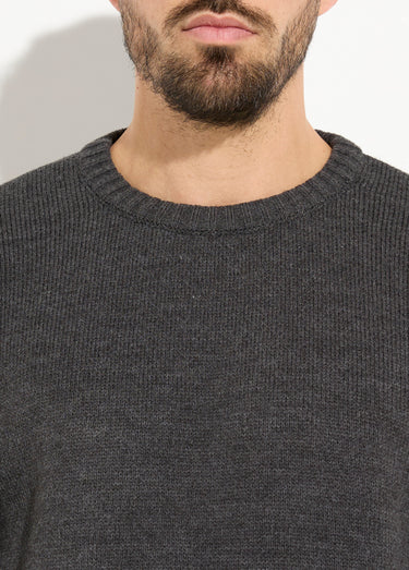 Pull épais col rond et maille torsadée Anthracite
