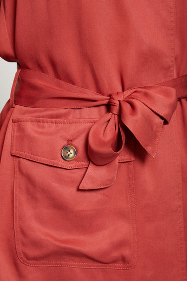 Veste saharienne Lyocell ceinturée Tomette