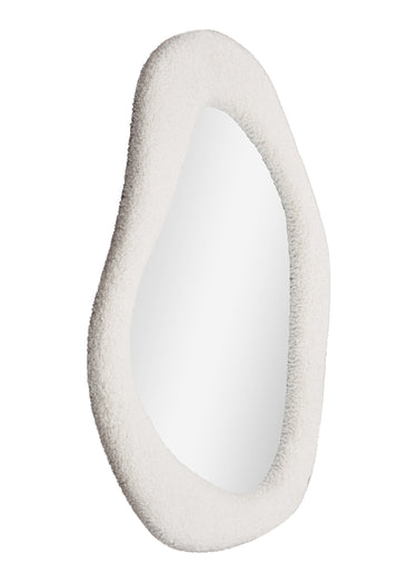 Miroir mural organique bord bouclette Blanc