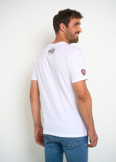 T-shirt homme col rond et inscriptions Blanc