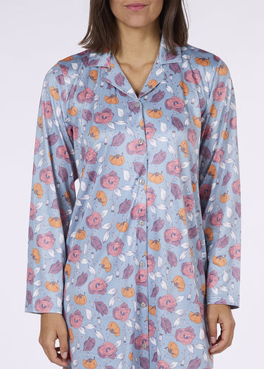 Chemise de nuit boutons motif coquelicots Imprime