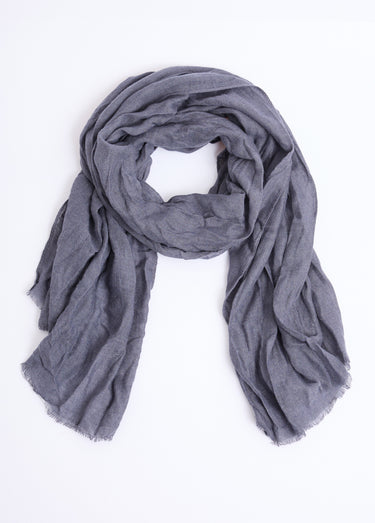 Foulard type chèche avec petites franges Bleu