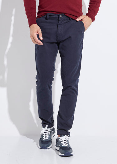 Pantalon chino chic poches italiennes Marine