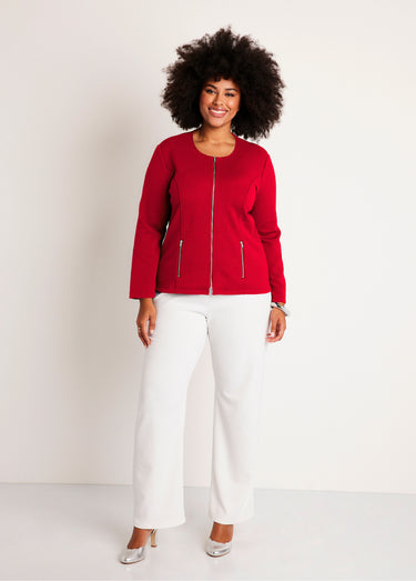 Veste cintrée sans col Rouge