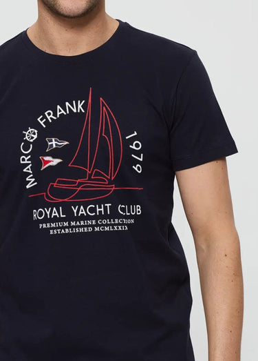 T-shirt manches courtes, thème nautique Bleu Marine
