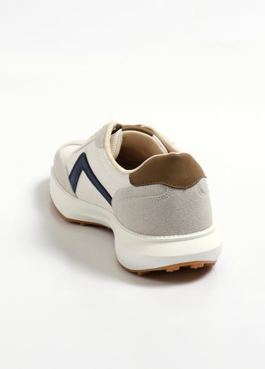 Baskets style jogger bicolore et bimatière Beige