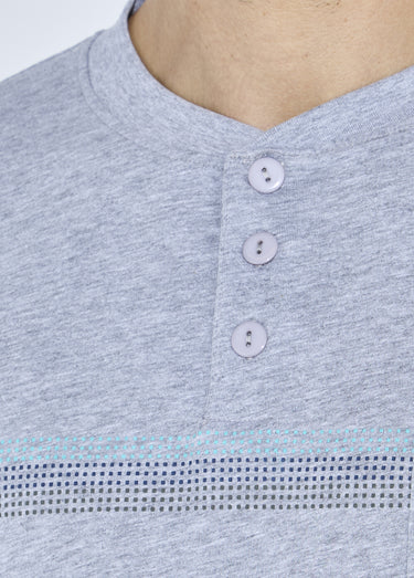 Pyjama col tunisien jersey coton bas resserrés Gris