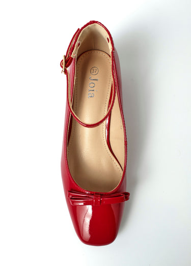 Escarpins vernis avec bride cheville Rouge