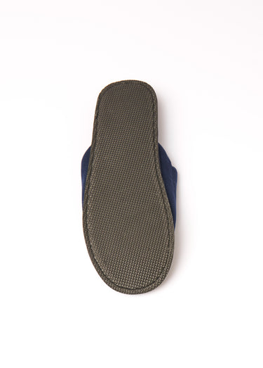 Chaussons mules à message humoristique Bleu
