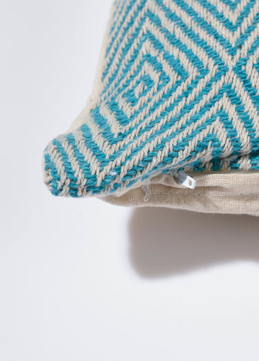 Housse coussin tissée 30x50cm, losanges Losange Bleu