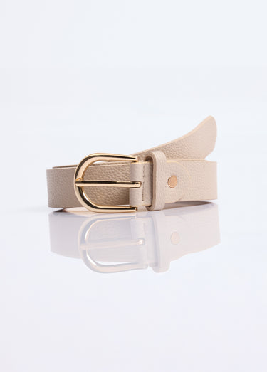 Ceinture en simili cuir aspect grainé Beige