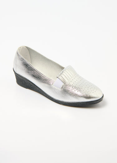 Mocassins élastiqués confort en cuir Argente