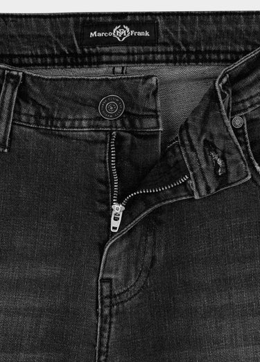 Jean 5 poches regular détails déchirés Noir
