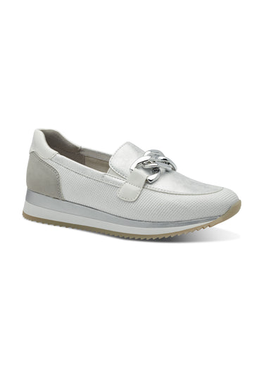 Mocassins compensés multimatières Blanc Argente