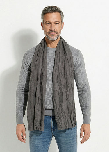 Foulard type chèche avec petites franges Gris