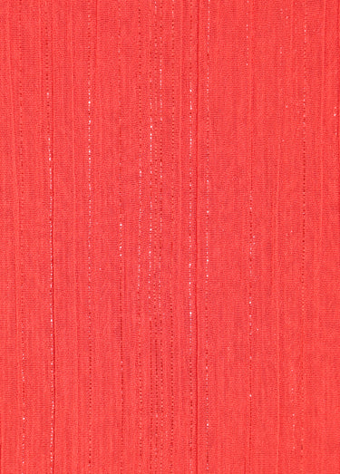 Coupon tissu voile fil métallisé, flamme Rouge