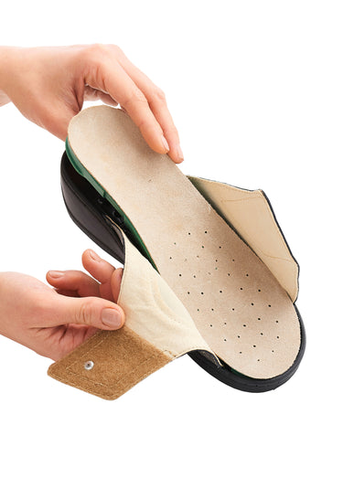 Mules grande largeur cuir Bronze