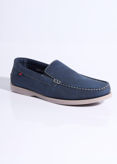 Mocassins inspiration chaussures bateau Bleu