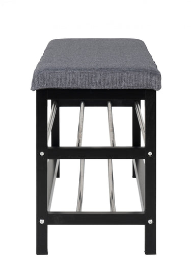 Banc en peuplier, 2 niveaux rangement Gris