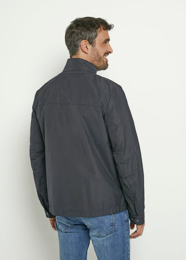 Veste col montant poches plaquées Marine
