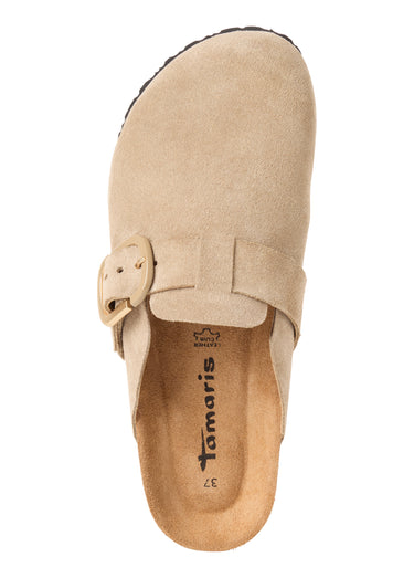 Mules en cuir avec semelle anatomique Taupe