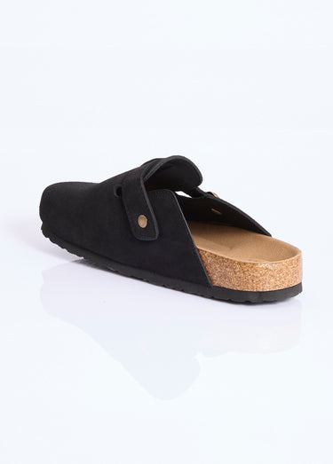 Mules sabots anatomiques en suédine Noir