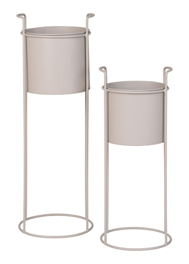 Support cache-pot en acier - lot de 2 Sable