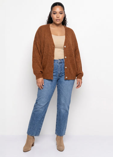 Gilet doux chaud tendance avec alpaga Camel