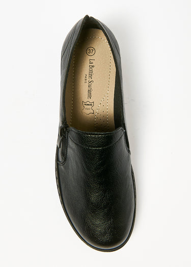 Derbies loafers confortables avec zip Noir