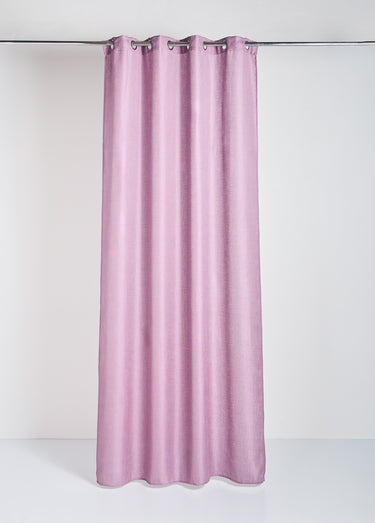 Rideau 1 panneau texturé, avec œillets Mauve